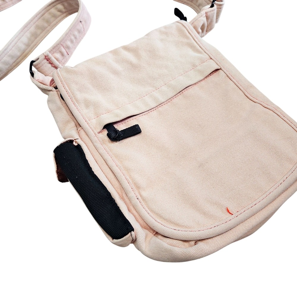 Kavu Cotton Canvas Crossbody Bag Light Pink Adjustable Strap Many Compartments - Picture 10 of 11